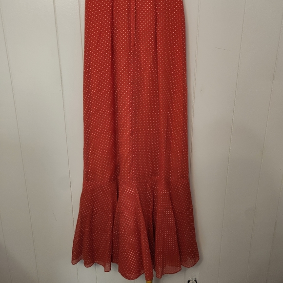 Vintage 60s Miss Elliette California Red Polka Dot Sleeveless Maxi Dress… - Picture 5 of 6